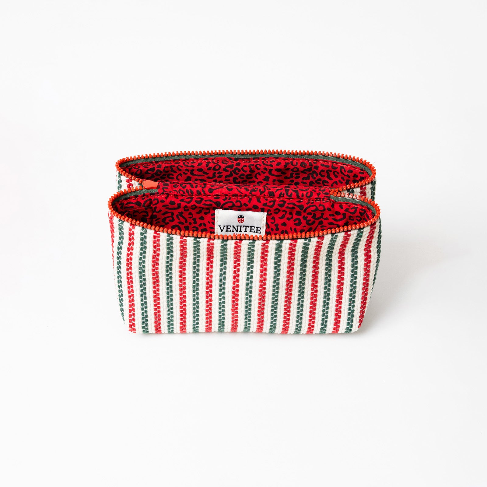 Intérieur de la trousse de toilette TWIN Basque Medium – par Venitee Family