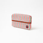 Vue de profil fermée de la trousse de toilette TWIN Basque Small – par Venitee Family
